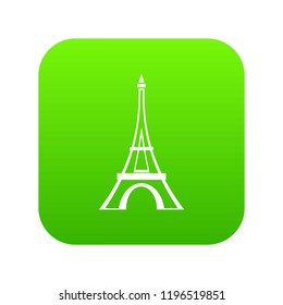 Eiffel tower icon digital green for any design isolated on white vector illustration