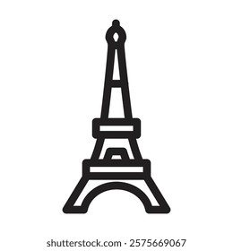 Eiffel Tower icon. Editable line icon. Vector illustration