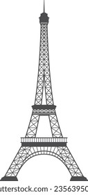 Icono de la torre Eiffel. Símbolo de arquitectura francesa. Símbolo de hito