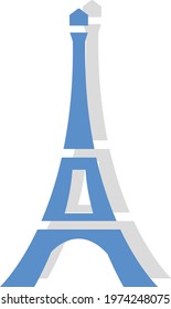 La Torre Eiffel, ilustración de icono, vector sobre fondo blanco