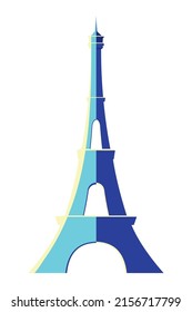 eiffel tower icon isolated flat