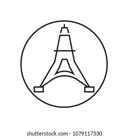 Eiffel tower icon isolated on white background