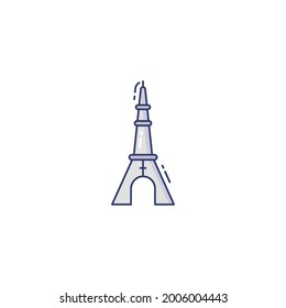 Eiffel tower Icon Isolated On White Background