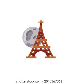 Eiffel Tower Icon Isolated On White Background
