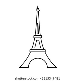 Icono de la torre Eiffel.  Ilustración de vectores aislados. Diseño simplificado.