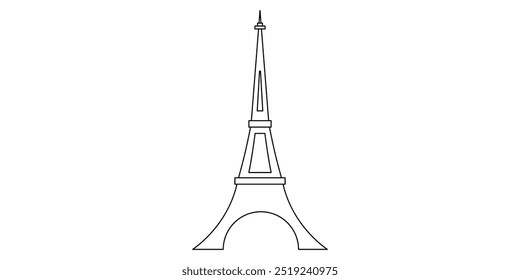 Ícone da torre Eiffel. Ilustração em vetor isolado. Design simplificado.