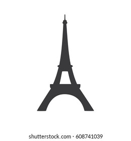 Eiffel tower icon, landmark illustration, vector design.