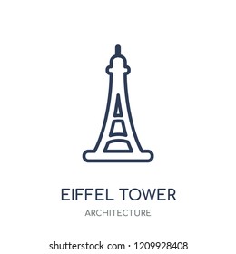 Eiffel tower icon. Eiffel tower linear symbol design from Architecture collection. Simple outline element vector illustration on white background.