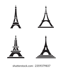 Eiffel Tower icon logo vector design template