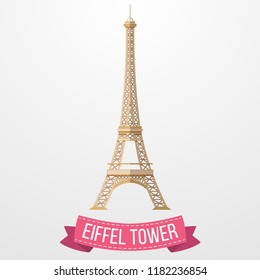 Eiffel Tower icon on white background
