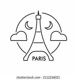 eiffel tower icon on white background