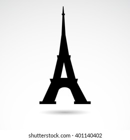 Eiffel Tower icon on white background. Vector art.