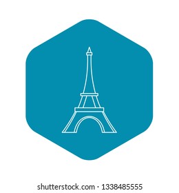 Eiffel tower icon. Outline illustration of eiffel tower vector icon for web