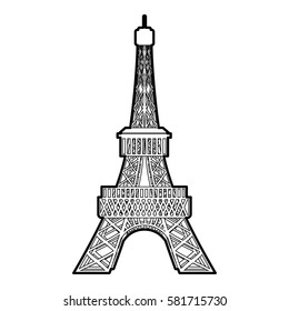 Eiffel tower icon. Outline illustration of eiffel tower vector icon for web