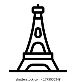 Eiffel tower icon. Outline Eiffel tower vector icon for web design isolated on white background