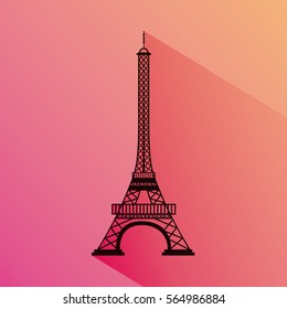 eiffel tower icon over colorful background. travel and tourism design. vector illustration