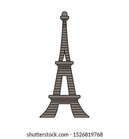 eiffel tower icon over white background, vector illustration