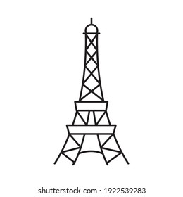 icono de la torre del borde sobre fondo blanco, estilo de línea, ilustración vectorial