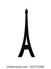 eiffel tower icon over white