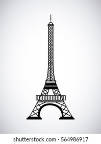 eiffel tower icon over white background. travel and tourism design. vector illustration