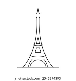 Ícone da Torre Eiffel silhueta imagem vetorial ilustração de arte.