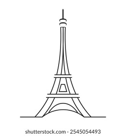 Ícone da Torre Eiffel silhueta imagem vetorial ilustração de arte.