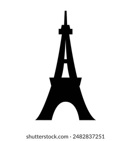 Icono de la Torre Eiffel Ilustración simple en blanco.