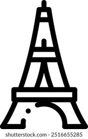 ícone da torre eiffel. Design De Estilo Linear Fino Isolado Em Plano De Fundo Branco