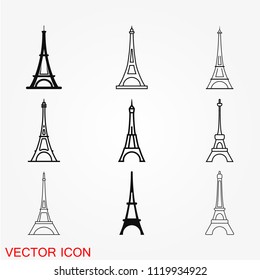 Eiffel tower icon vector