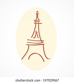 eiffel tower icon vector