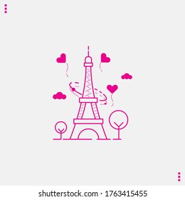 Eiffel tower icon. Vector concept illustration for design.