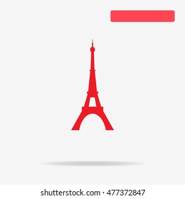 Eiffel tower icon. Vector concept illustration for design.