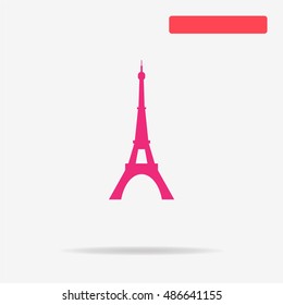 Eiffel tower icon. Vector concept illustration for design.