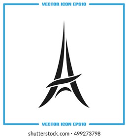 eiffel tower icon vector EPS 10, abstract sign Paris attractions flat design,  illustration modern isolated badge for website or app.