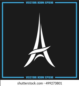 eiffel tower icon vector EPS 10, abstract sign Paris attractions flat design,  illustration modern isolated badge for website or app.