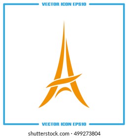 eiffel tower icon vector EPS 10, abstract sign Paris attractions flat design,  illustration modern isolated badge for website or app.