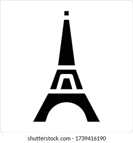 eiffel tower icon, vector illustration