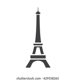 Eiffel Tower Icon Vector Illustration On The White Background.