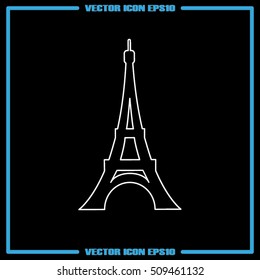 eiffel tower icon vector illustration EPS 10