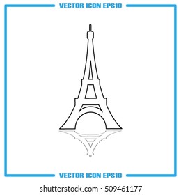 eiffel tower icon vector illustration EPS 10