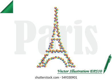 eiffel tower icon vector illustration EPS 10