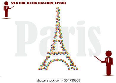 eiffel tower icon vector illustration.