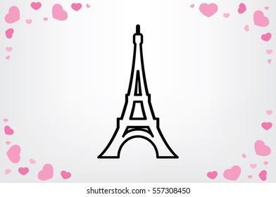 eiffel tower icon vector illustration.