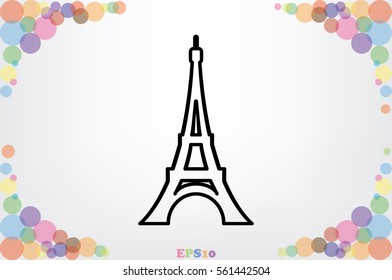 eiffel tower icon vector illustration.