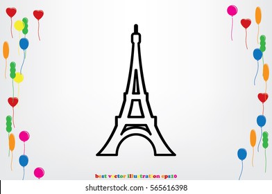 eiffel tower icon vector illustration.