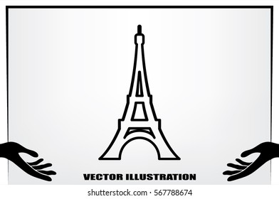eiffel tower icon vector illustration. 