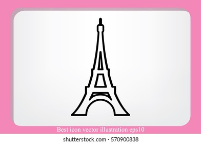 eiffel tower icon vector illustration 