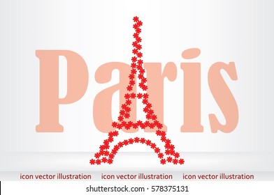 eiffel tower icon vector illustration.