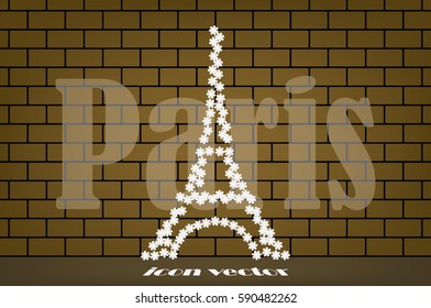 eiffel tower icon vector illustration.