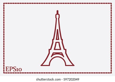 eiffel tower icon vector illustration.